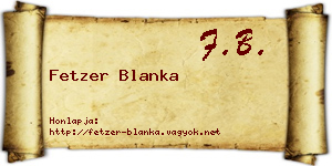 Fetzer Blanka névjegykártya