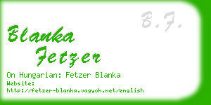 blanka fetzer business card